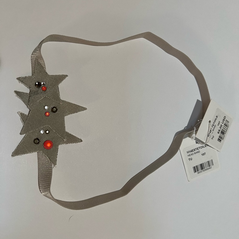 Bonpoint Etoile silver headband NEW size TU (0-3 yr)